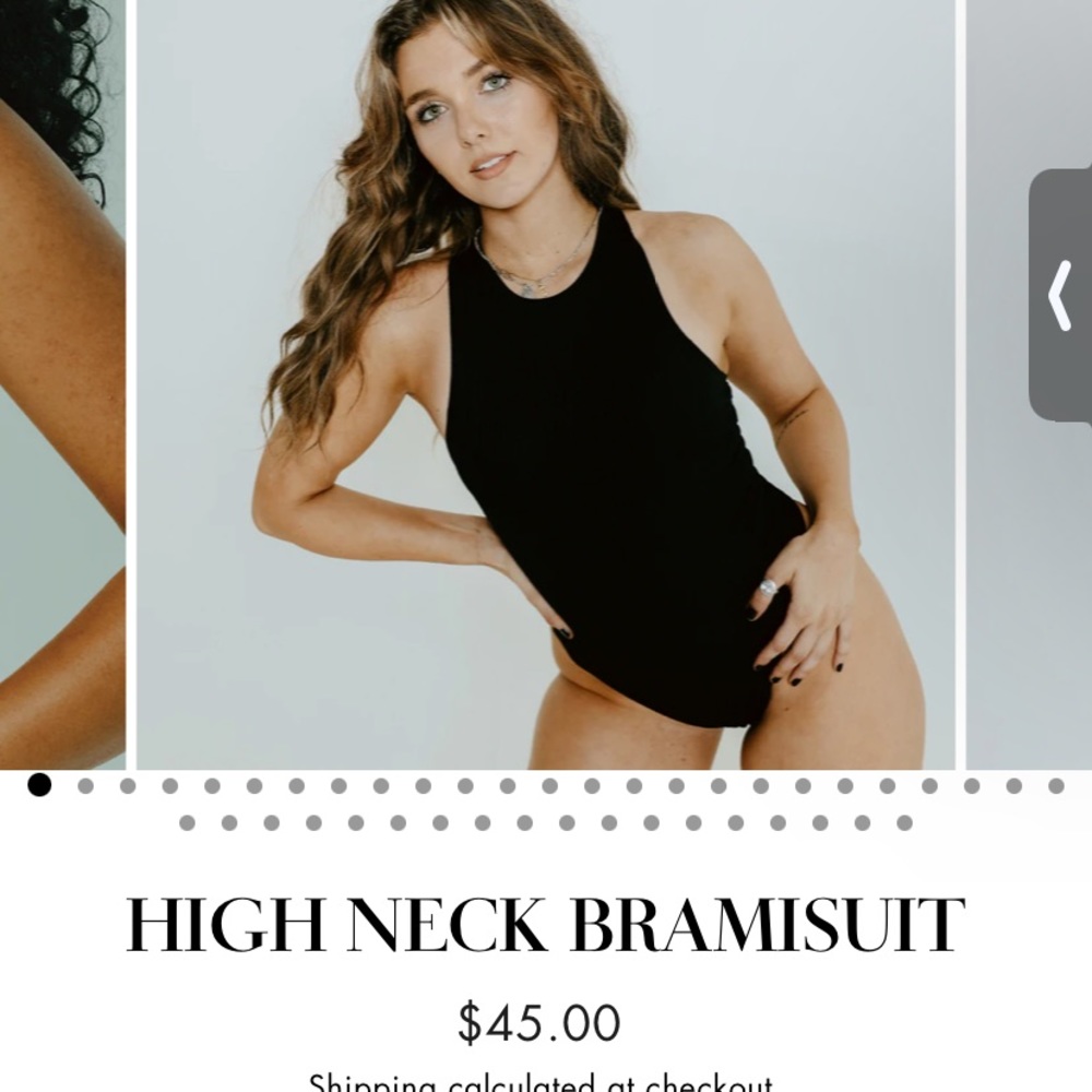 BRAMI black ribbed bodysuit with built in supportive bra.